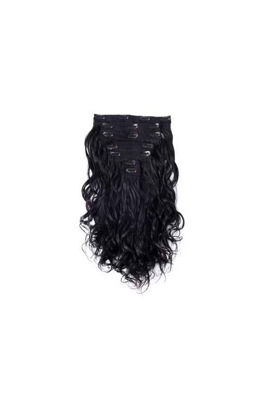 7 Clip-in Set Volumizer Natural Black Straight