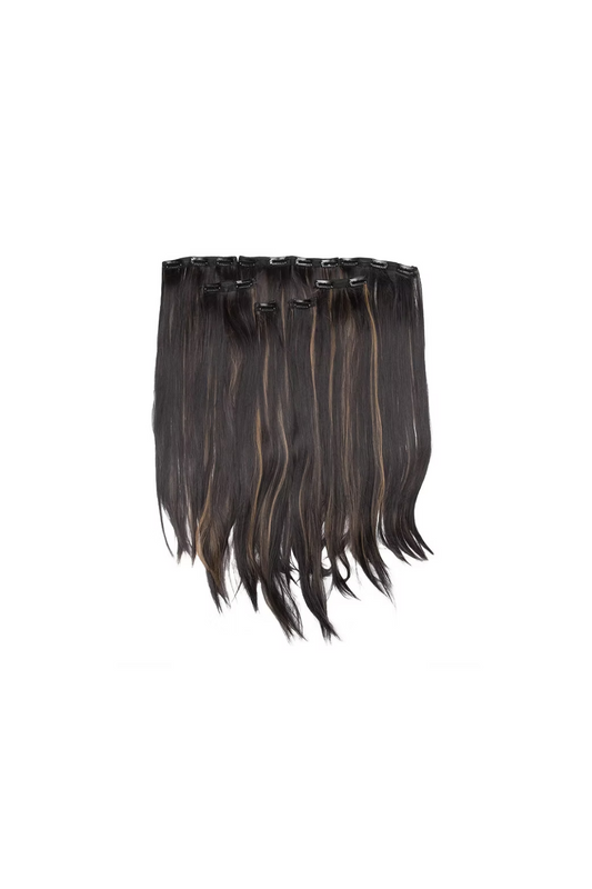 7 Clip-in Set Volumizer Natural Brown Straight