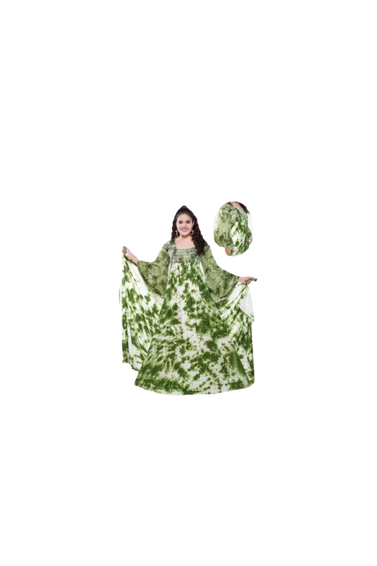 Green Rayon Kaftan