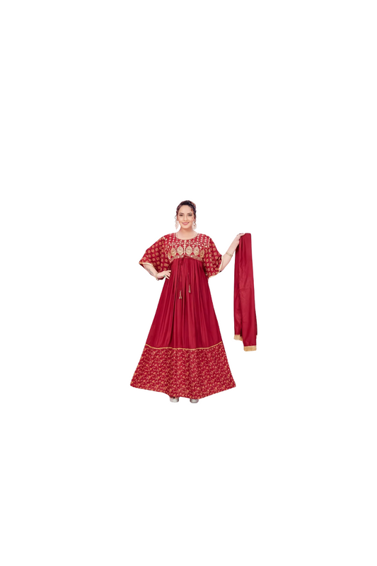 Light Red Rayon Kaftan