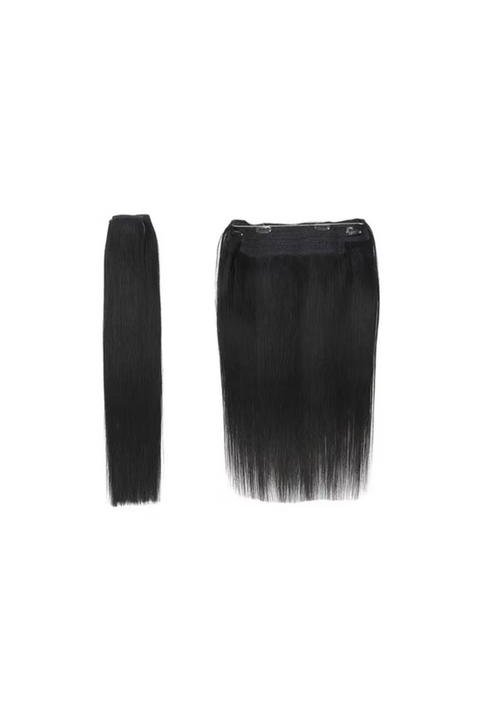 Natural Black Straight Halo Hair Extension