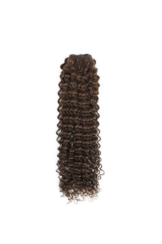 Natural Brown Curly Weft Human Hair Extension