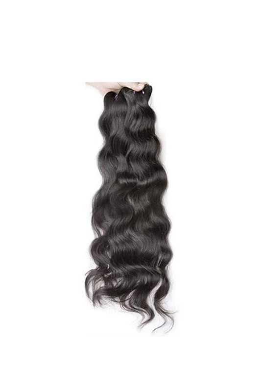 Natural Brown Wavy Weft Human Hair Extension