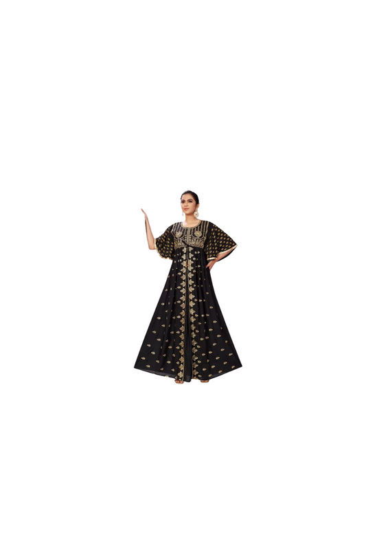Black Designer Rayon Kaftan