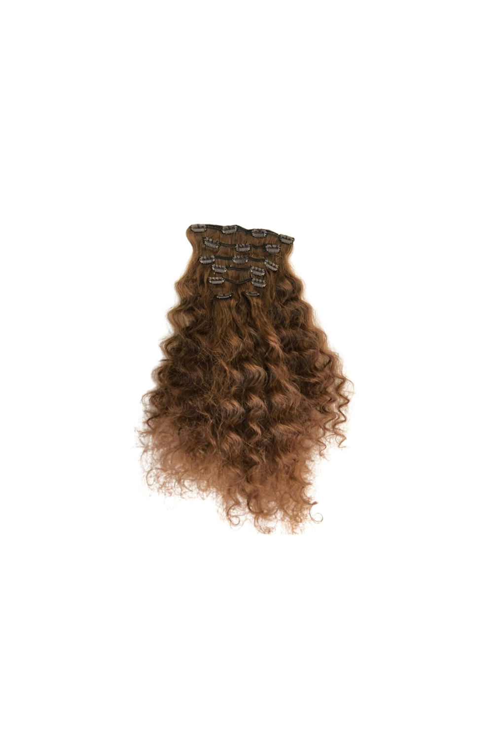 Dark Brown Curly 7 Clip-in Set Volumizer