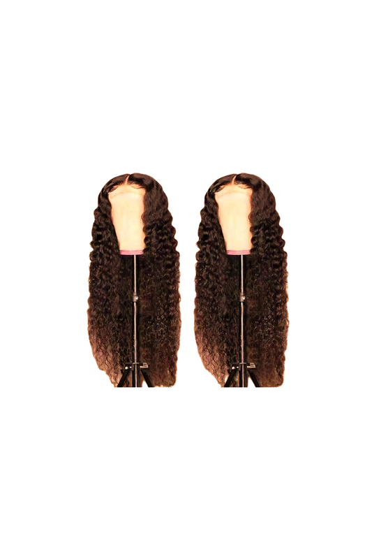 Dark Brown Curly Front Lace Wig