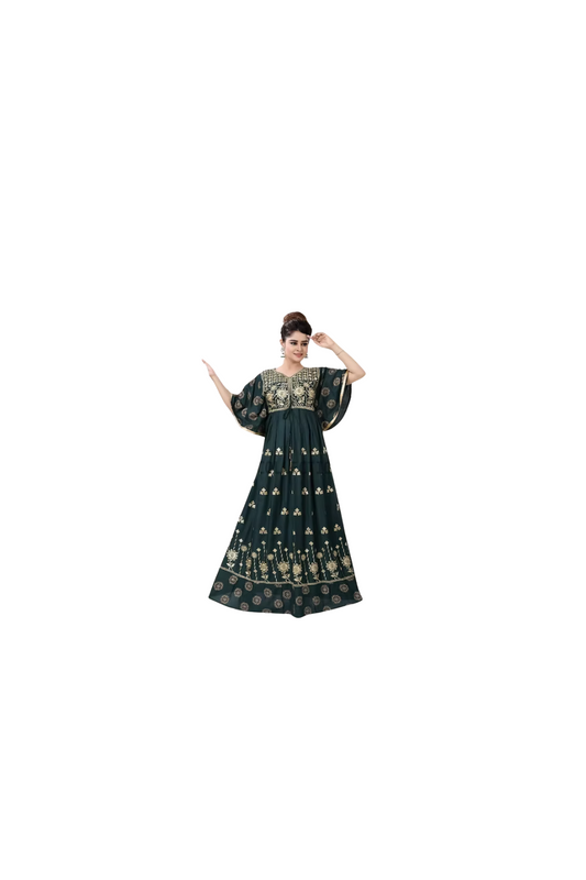Dark Green Reyon Kaftan