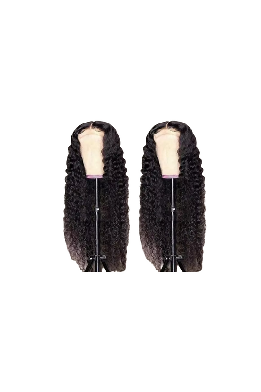 Natural Black Curly Front Lace Wig
