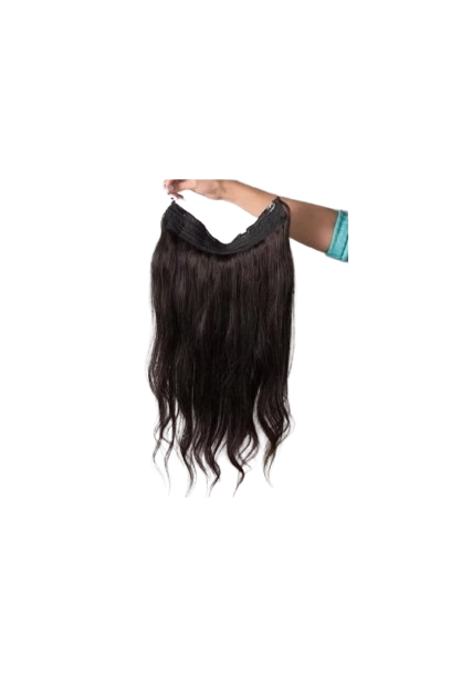 Natural Brown Straight Halo Hair Extension